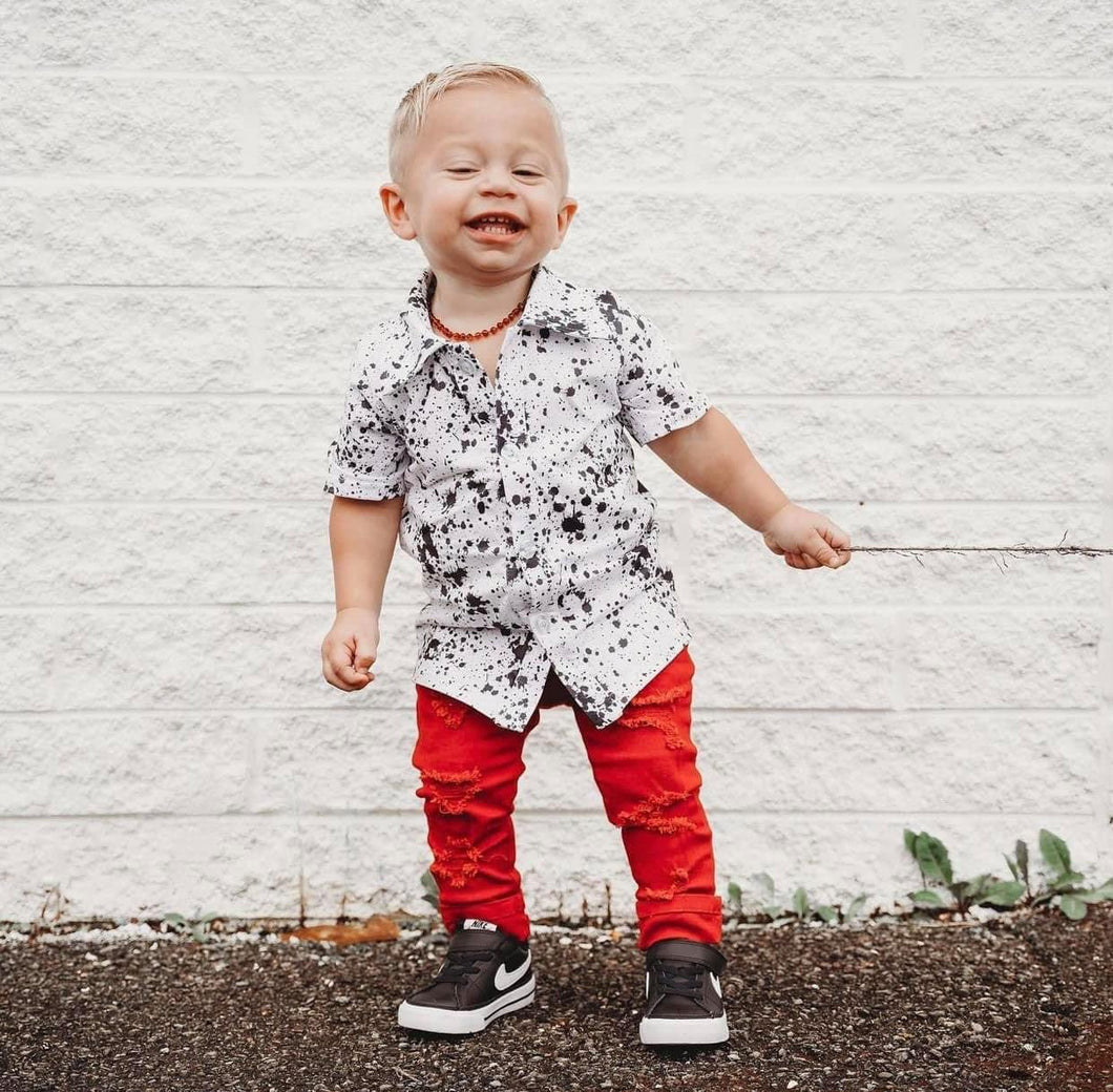 Splatter Button Up